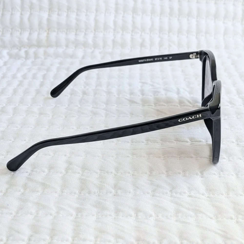 NWT Coach Square Frame Polarized Sunglasses HC8271U L1101‎ w Original Case Black